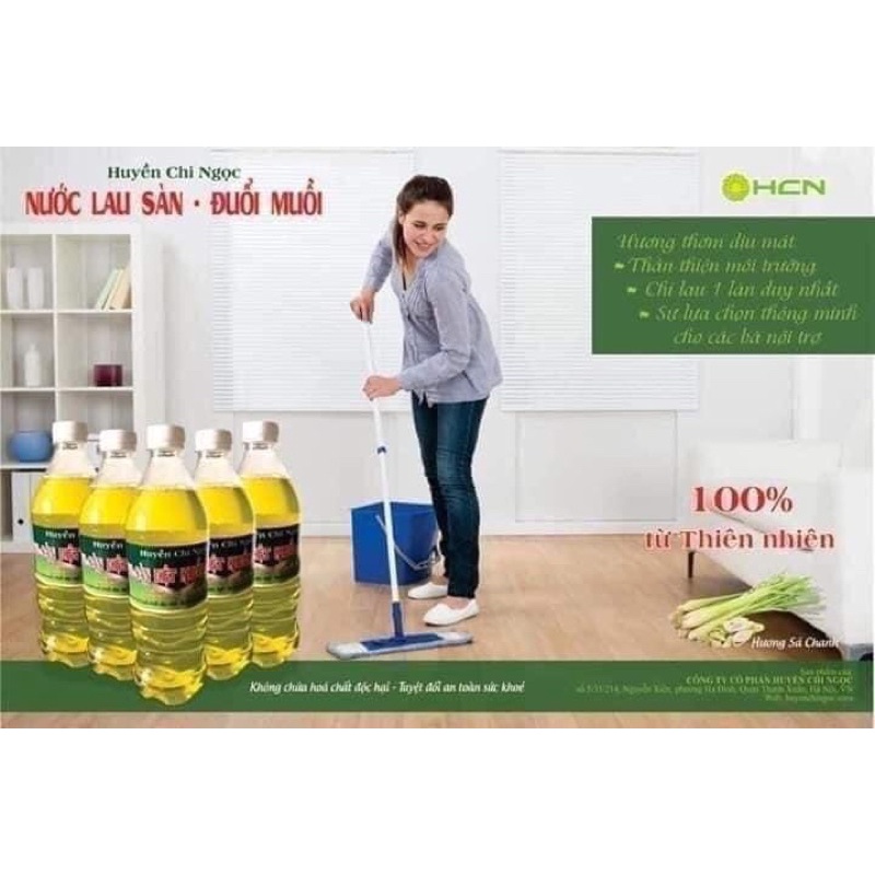 Nước lau sàn đuổi muỗi diệt khuẩn hương xả chanh chai 1,5 lít