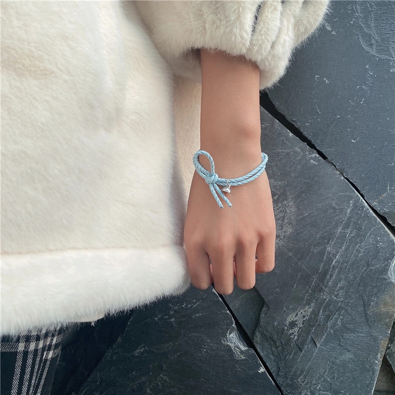 Set 2 vòng đeo tay dây bện có khóa nam châm thời trang dành cho cặp đôi