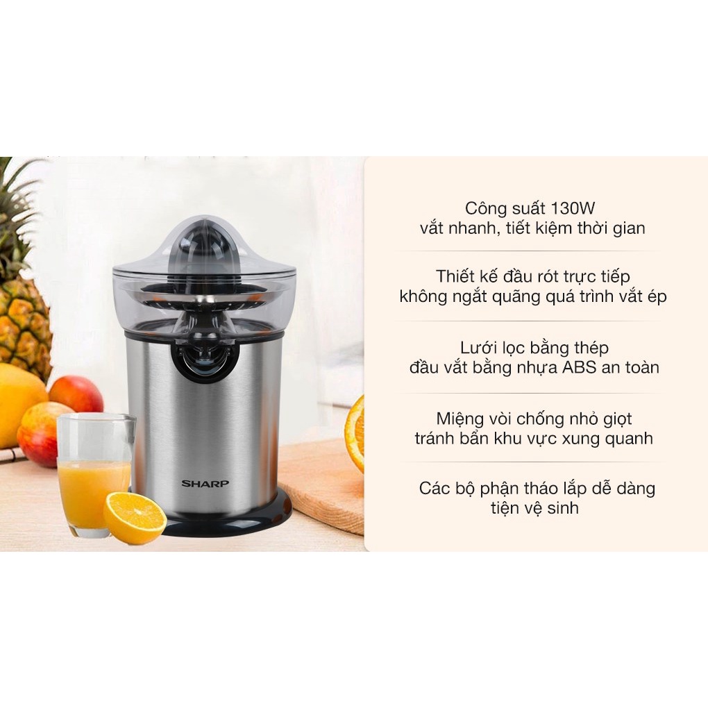 Máy vắt cam Sharp EJ-J256-WH, EJ-J407-WH, EJ-J407-BK, EJ-J415-WH, EJ-J408-WH, EJ-J850-BK, EJ-J130-ST (Hàng chính hãng)