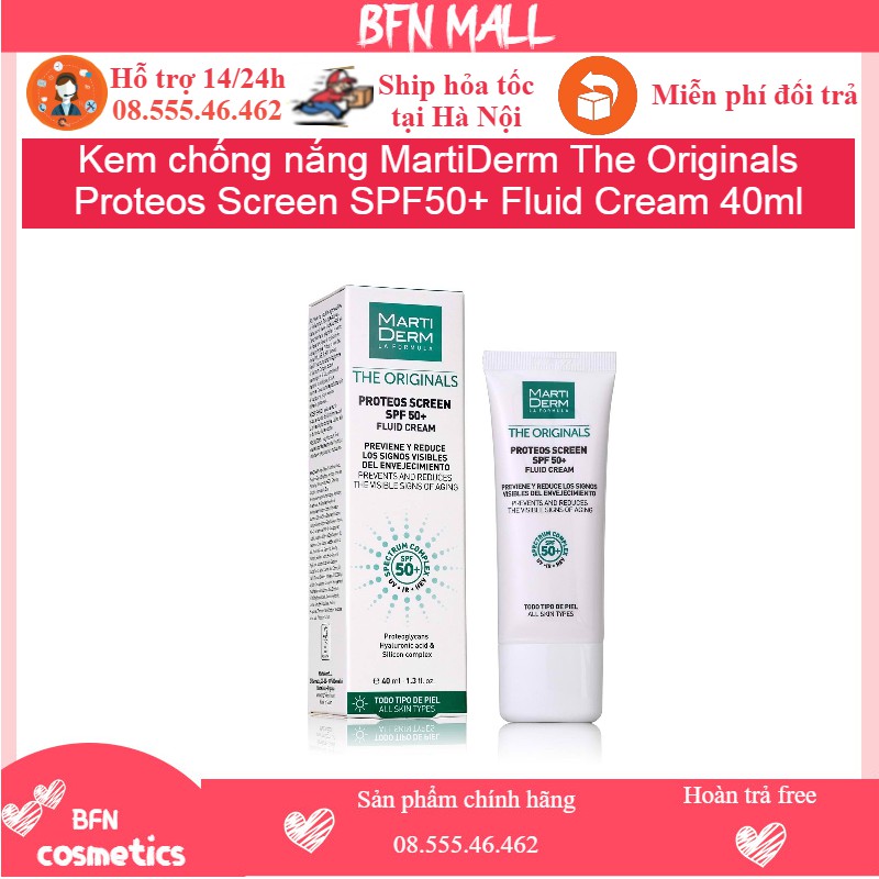 Kem chống nắng MartiDerm The Originals Proteos Screen SPF50+ Fluid Cream 40ml