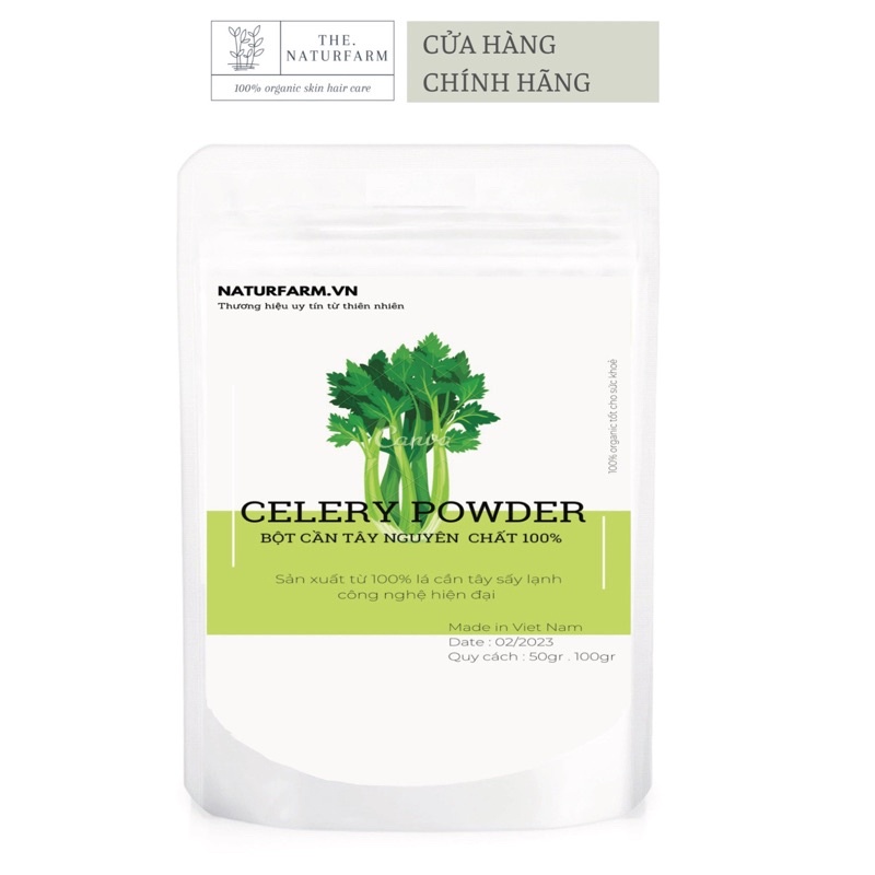 Bột Cần Tây Sấy Lạnh Nguyên chất Organic 100gr - Celery Powder Bột hữu cơ dinh dưỡng &amp; detox