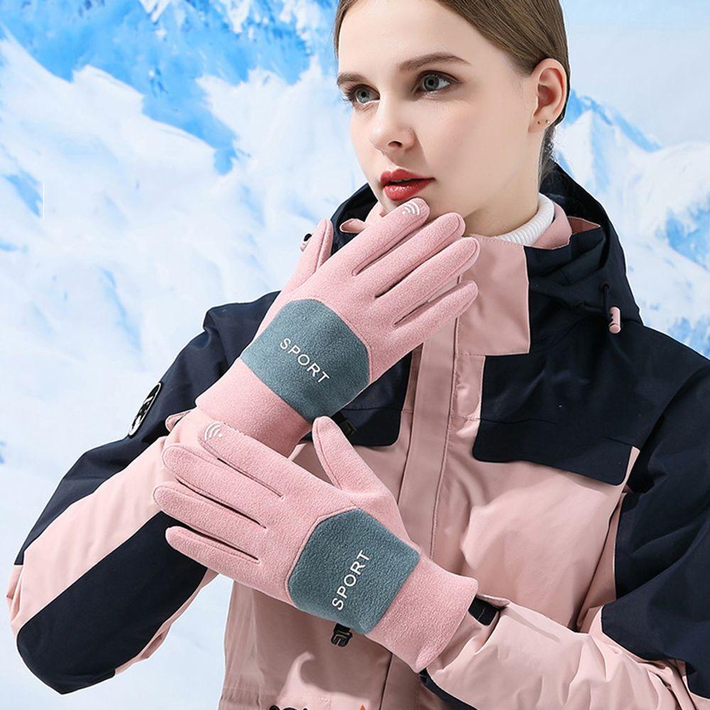 Găng Tay Nhung Dày Chống Trượt Giữ Ấm VANES1 Có Thể Chạm Màn Hình Cảm Ứng