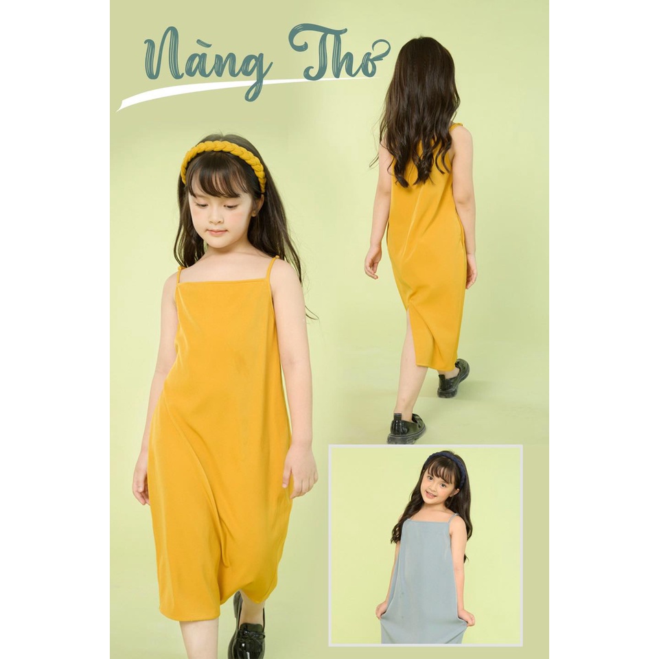 Váy maxi 2 dây bé gái 137KIDS chất cotton thoáng mát, thấm hút mồ hôi