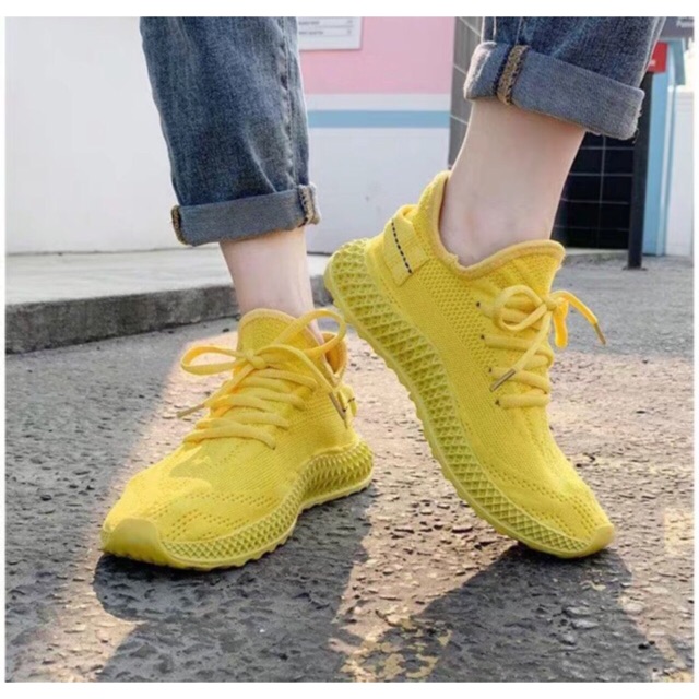 Giày full trơn màu vàng,đỏ ,be( kèm ảnh thật)  Giày thể thao nữ lưới thoáng khí êm chân