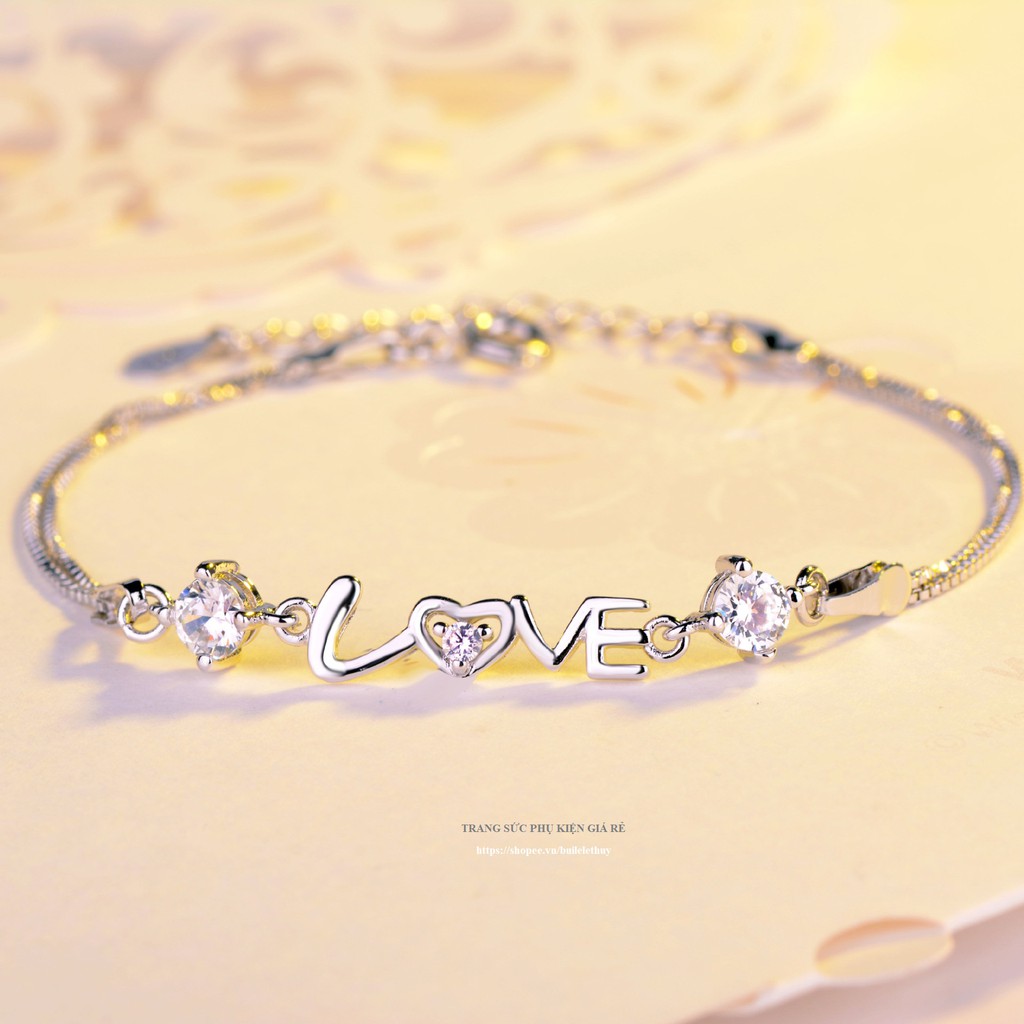 Vòng tay nữ chữ Love bạc ý 925-LT33