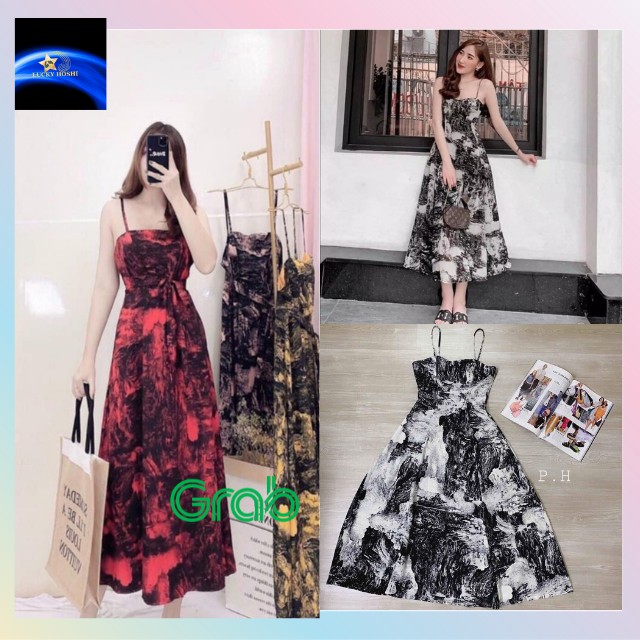 [Bất Ngờ]Đầm 2 Dây Dự Tiệc Dáng Dài Hàn Quốc, Đầm Váy 2 Dây Đen Body Thời Trang Trẻ Trung Vải Lụa Mềm Mịn Thoáng Mát DD1