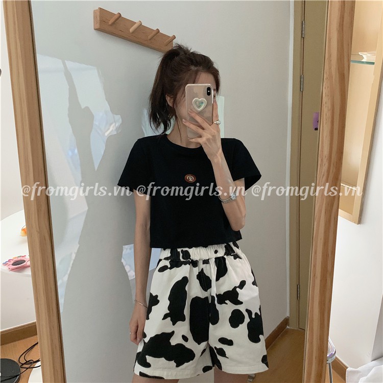 Quần short bò sữa, quần đùi cạp chun rút dây có túi ulzzang Hàn Quốc - QS01 | BigBuy360 - bigbuy360.vn