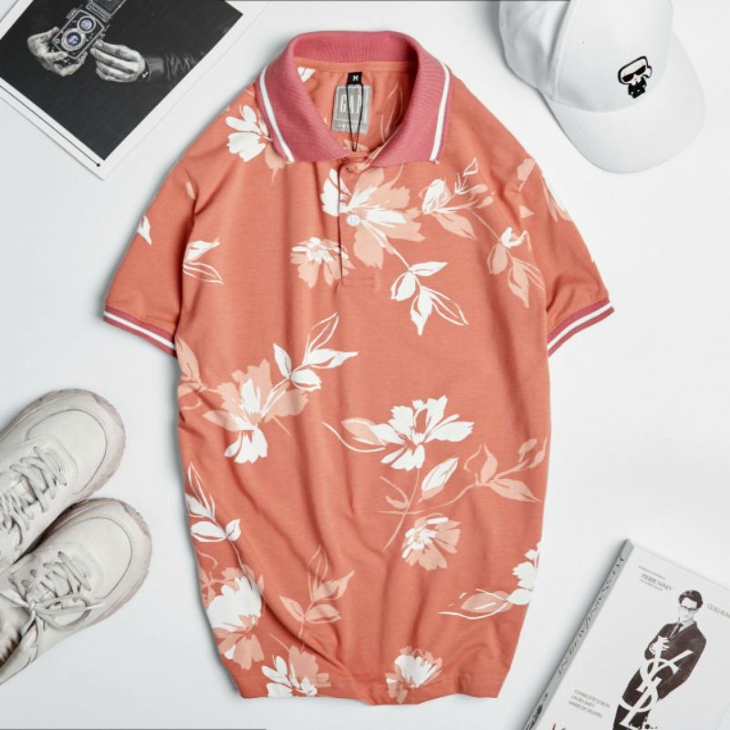Áo thun nam polo ngắn tay cổ bẻ cotton 100% in trẻ trung thoáng mát nổi