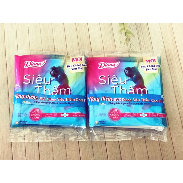 10 miếng băng vệ sinh Diana siêu thấm Cool Fresh 23cm