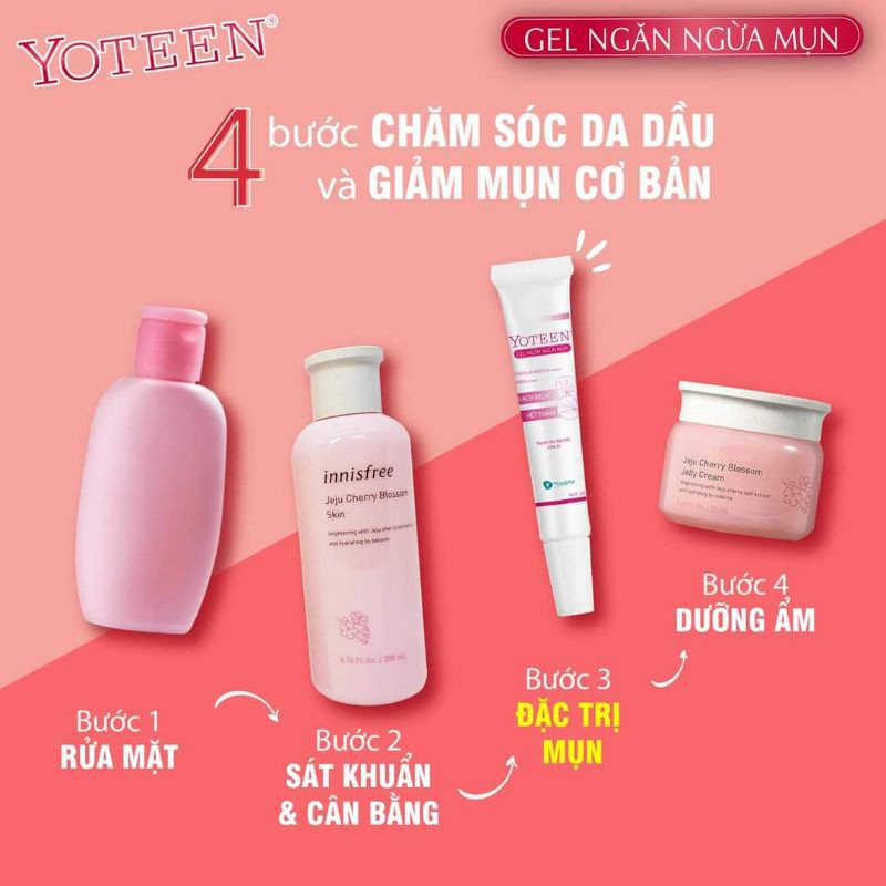 YOTEEN Gel ngăn ngừa mụn,chống viêm ,cung cấp độ ẩm cho da