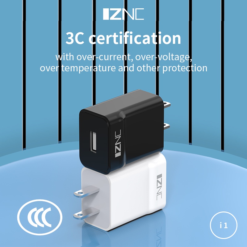 Củ sạc chính hãng IZNC I1 hỗ trợ sạc nhanh an toàn 3C, cốc sạc nhanh bảo hành 12 tháng