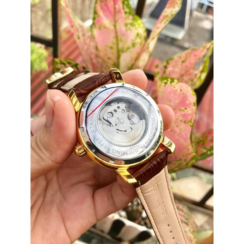 Đồng Hồ Cơ Nam Tự Động AUTOMATIC Chính Hãng JUNMING Dây Da Cao Cấp Thời Trang Sang Trọng Đẹp Giá Rẻ