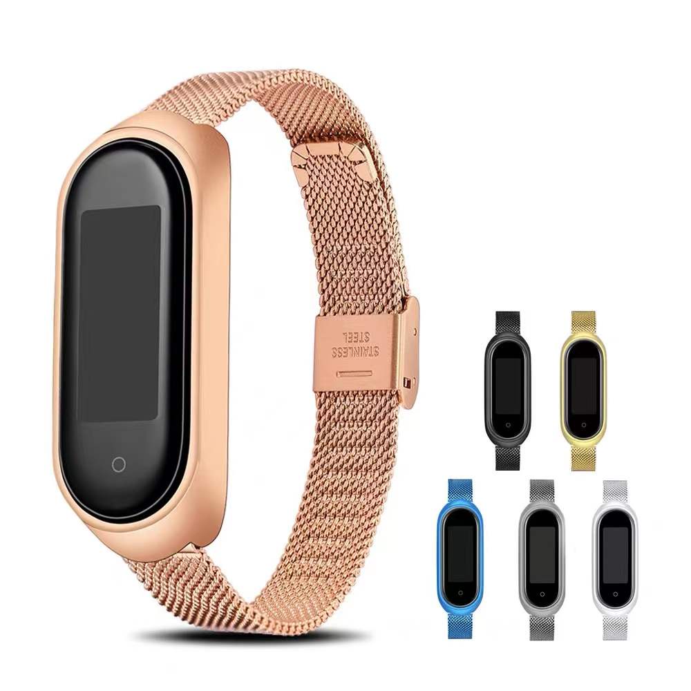 Dây Đeo Thay Thế Chất Liệu Kim Loại Không Gỉ Cho Xiaomi MI Band 7 6 5 4 3 MI Band 6 5