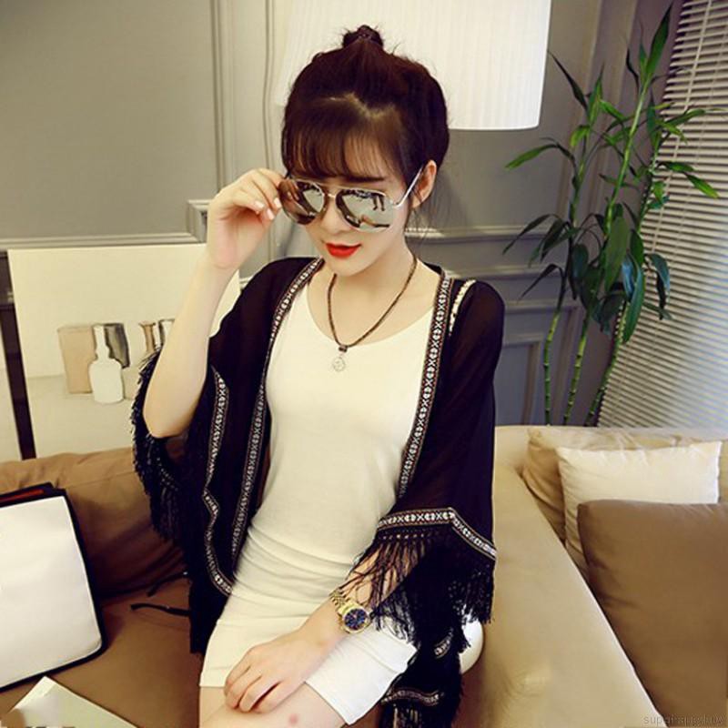 Women Summer Beach Chiffon Sunscreen Cardigan Outwear Cover Up | BigBuy360 - bigbuy360.vn