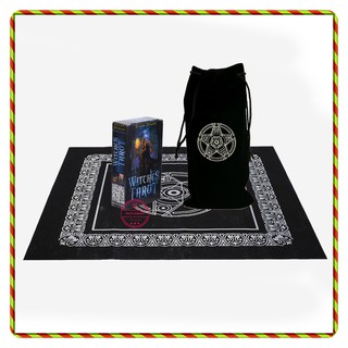 Combo Bộ Bài Bói Tarot Witches và Túi Nhung Đựng Tarot và Khăn Trải Bàn Tarot Toyvnmall