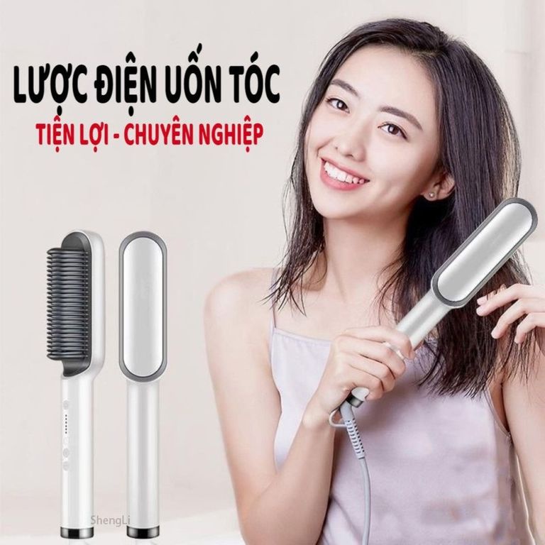 Lược Điện Chải Tóc Tạo Kiểu, Uốn, Cụp, Duỗi Thẳng Tóc Chuyên Nghiệp Tại Nhà