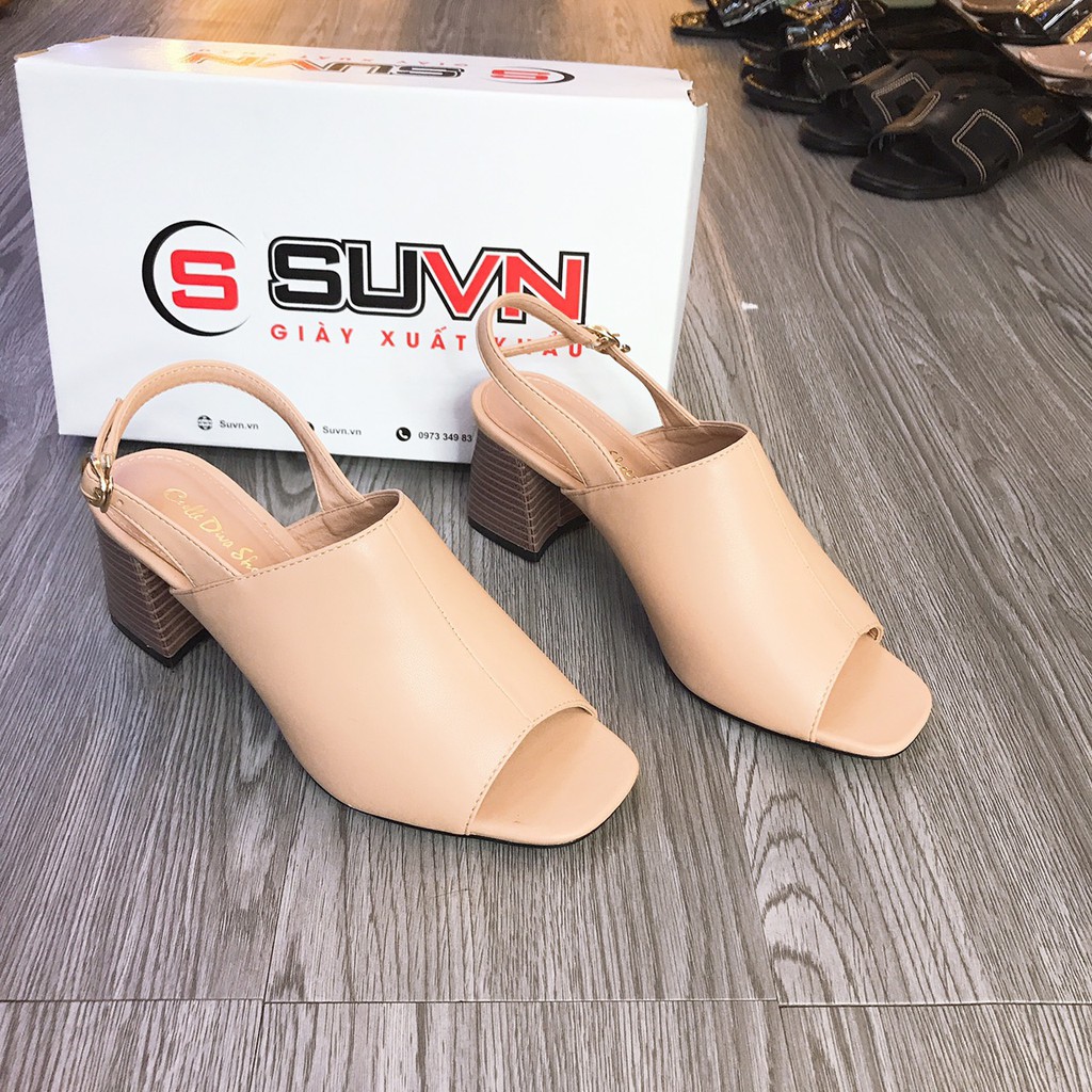 Sandal Cao Gót Hở Mũi Đế vuông 7cm,7p Sandal Boot Chuẩn Đẹp VNXK - SUVN  9821