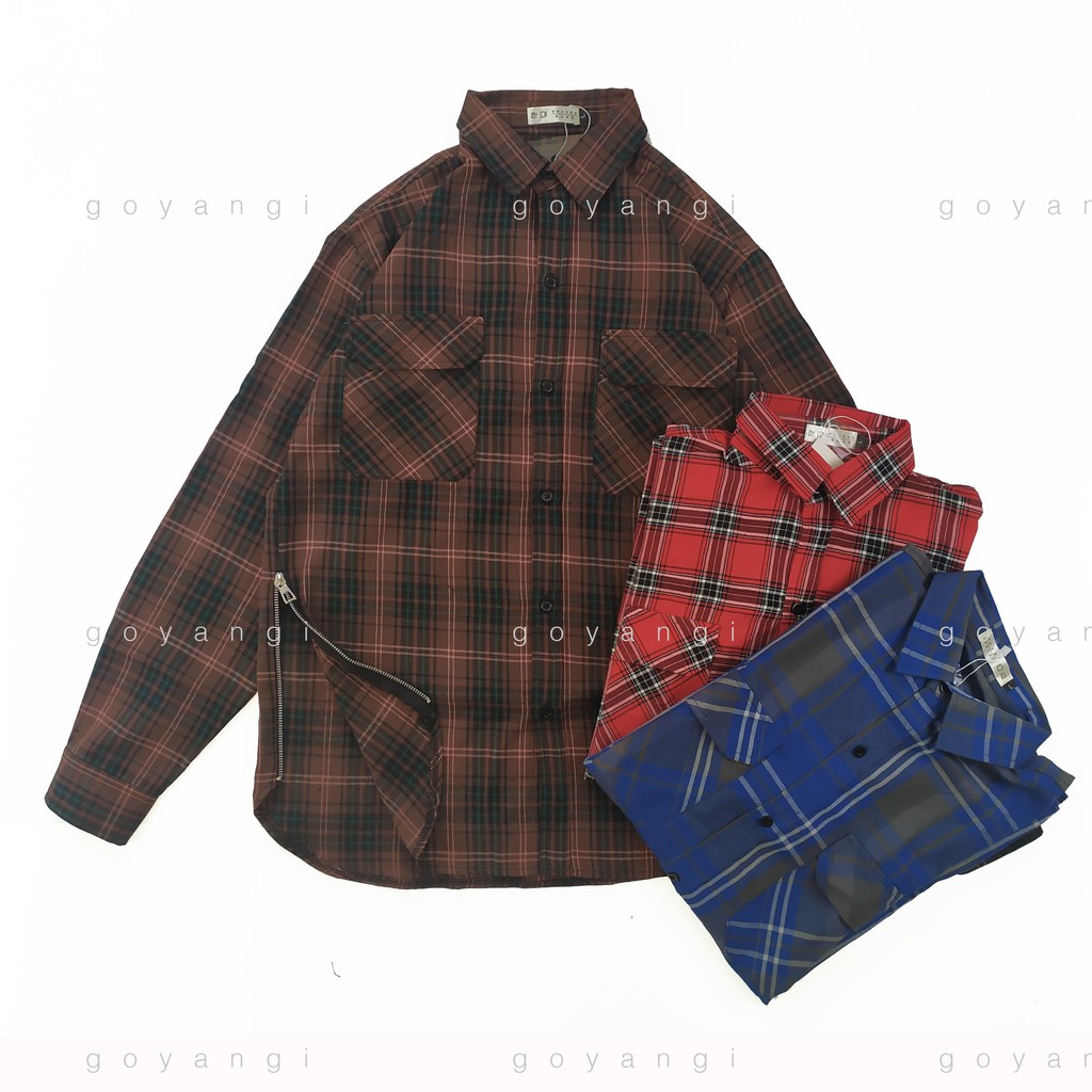 Áo flannel form rộng ullzang cực chất