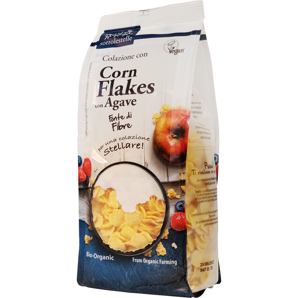Ngũ cốc ăn sáng hữu cơ bắp Corn Flakes cán dẹp 300g Sottolestelle