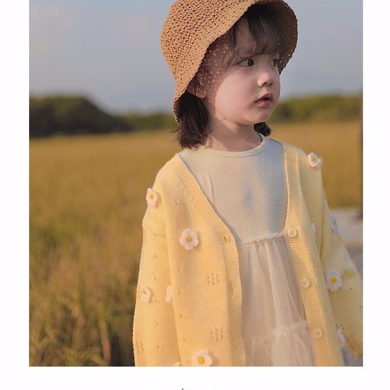 Áo Khoác Len Cardigan Họa Tiết Hoa Thời Trang Mùa Xuân Cho Bé Gái