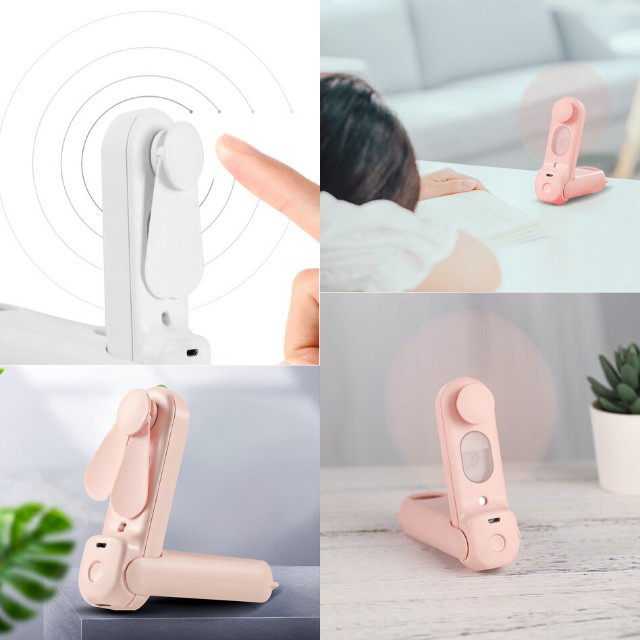 Quạt phun sương cầm tay A00 có gấp gọn, quạt mini tích điện phun sương tự động | BigBuy360 - bigbuy360.vn