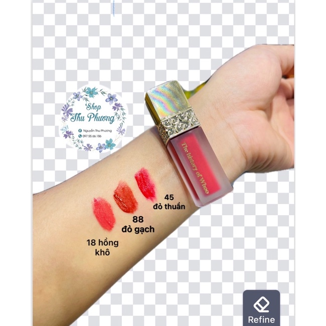 vỉ son kem whoo velvet liquid lip rouge mini 3 màu dùng thử