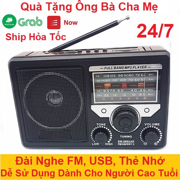 Đài FM Radio SW 999 - Hỗ Trợ Cắm USB, Thẻ Nhớ - Cắm Điện 220V Hoặc Dùng Pin AAA Tiện Dụng - Bảo Hành 6 Tháng 1 Đổi 1