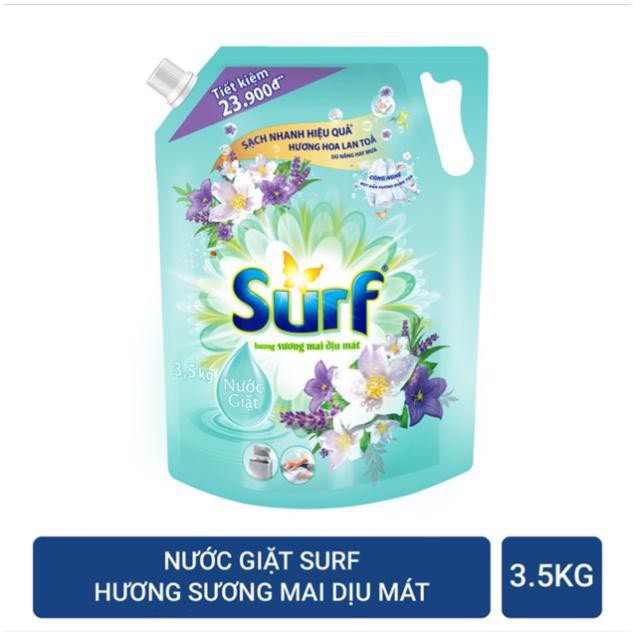 Nước giặt Surf Hương Cỏ Hoa Diệu kỳ Túi 3.5kg