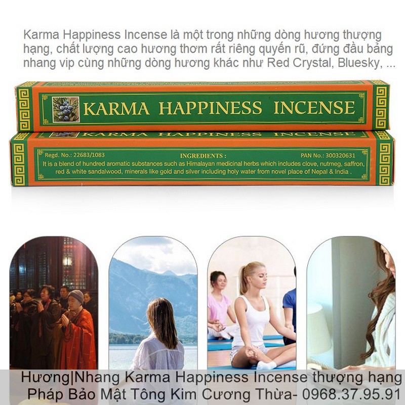 |Nepal-Ấn Độ| Nhang/hương KARMA HAPPINESS bản hộp cứng cao cấp