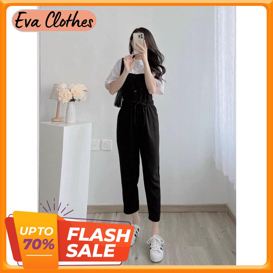 Quần yếm cạp chun dạng hai túi vải mango dầy dặn thoáng mát thiết kế Eva Clothes