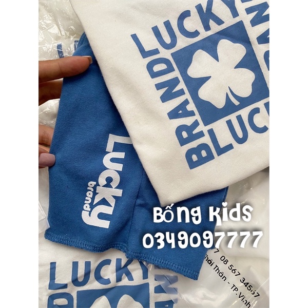 Bộ Hè Bé Trai Cỏ May Mắn Trắng Xanh Dương