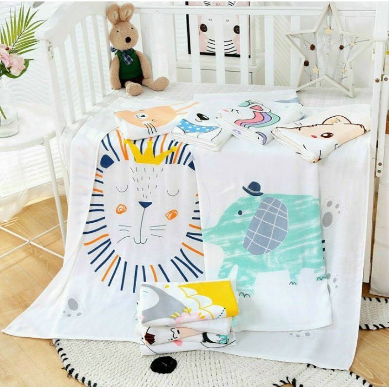 CHĂN LỤA ⚡️FREESHIP⚡️ Chăn Lụa Cotton Aden Siêu Mềm Mát (KT: 1m1x1m1)