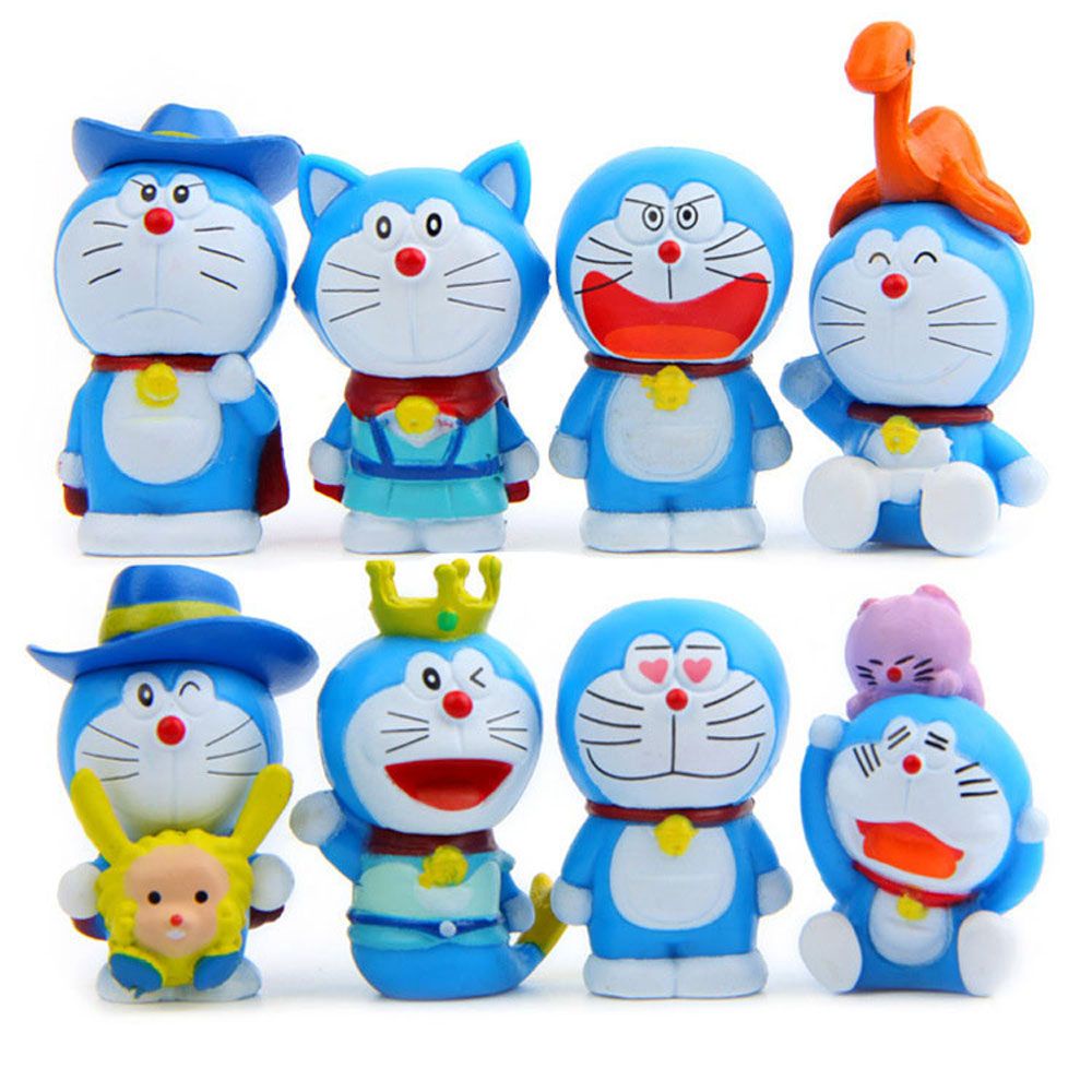 Bộ 8 mô hình đồ chơi nhân vật hoạt hình Doraemon thu nhỏ dành cho các bé