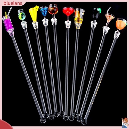 Set 10 thìa khuấy chuyên dụng trang trí ly cocktail độc đáo