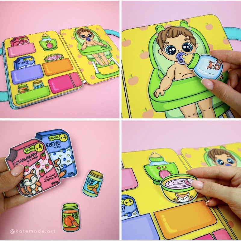 Ngôi nhà búp bê giấy búp bê giấy em bé siêu đáng yêu