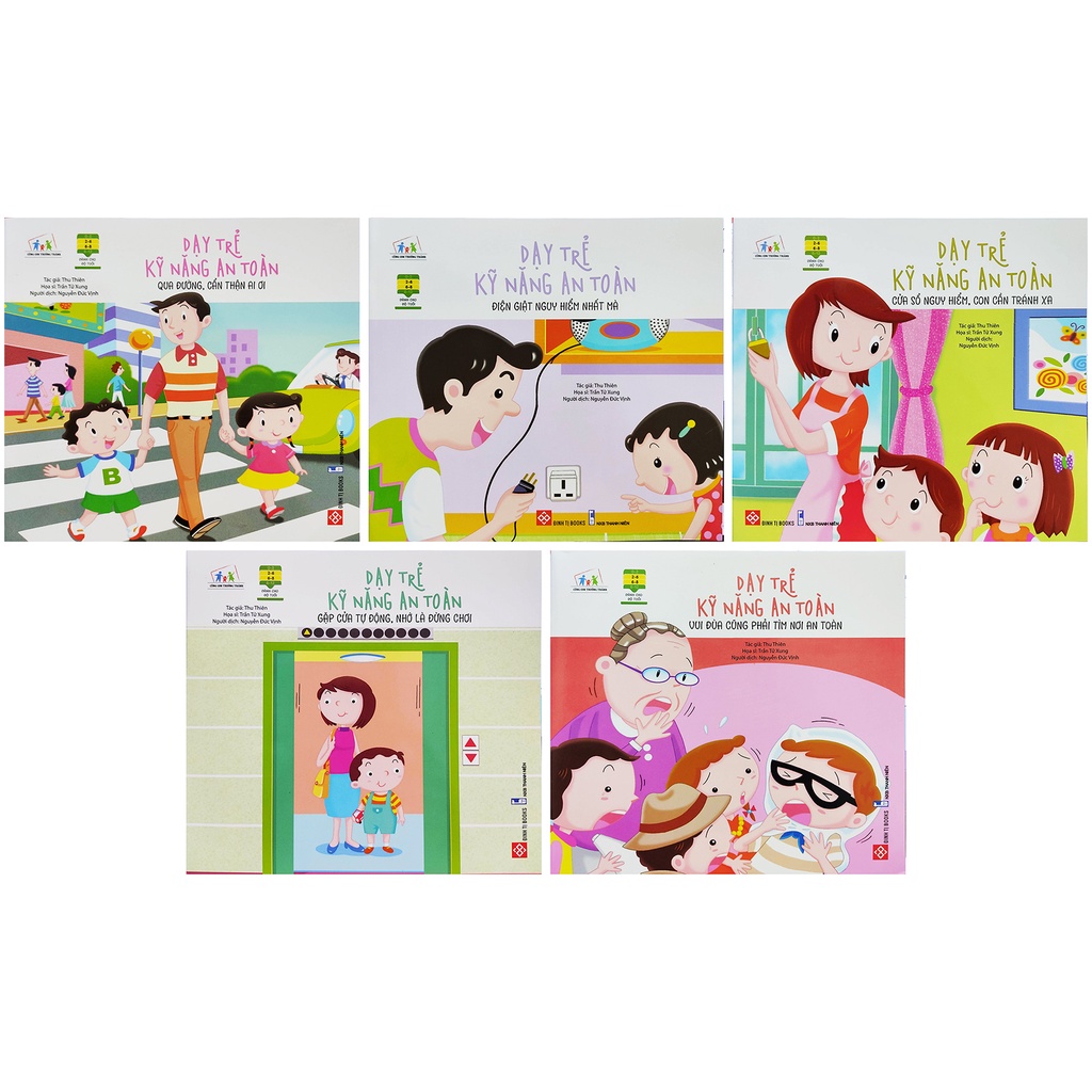 Sách - Dạy trẻ kỹ năng an toàn - Combo 5 cuốn cho bé từ 2 đến 8 tuổi