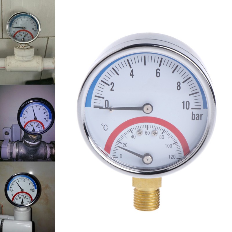 Đồng hồ đo áp suất nhiệt độ g1 / 4 2 trong 1 10 bar