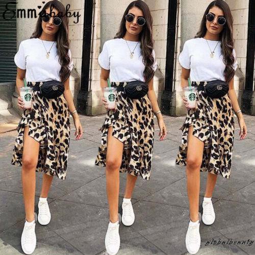 Chân váy xòe họa tiết da báo gợi cảm cho nữ