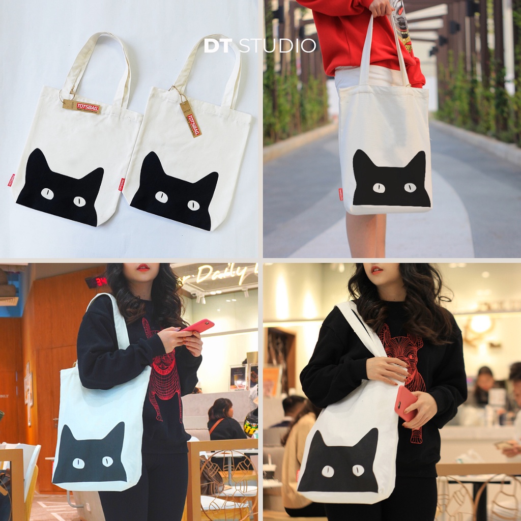 Túi tote túi vải canvas DTSTUDIO thoải mái đựng đồ vừa laptop chất vải 100% cotton