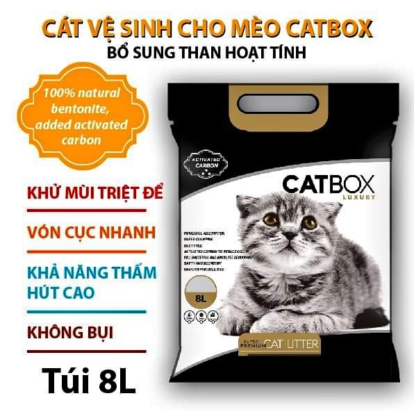 Cát Vệ Sinh Cho Mèo CATBOX, Mùi Chanh, Táo, Cà Phê thành phần Bentonite &amp; than hoạt tính khử mùi tới 99%