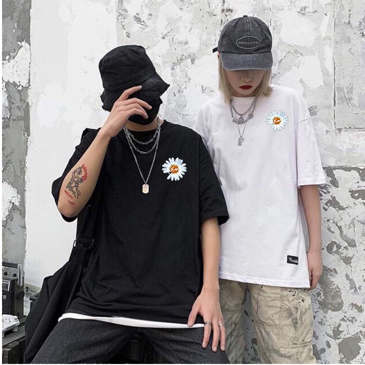 Áo thun Cotton Unisex FORM RỘNG & TAY LỠ - G-DRAGON Họa Tiết Hoa Cực Đẹp