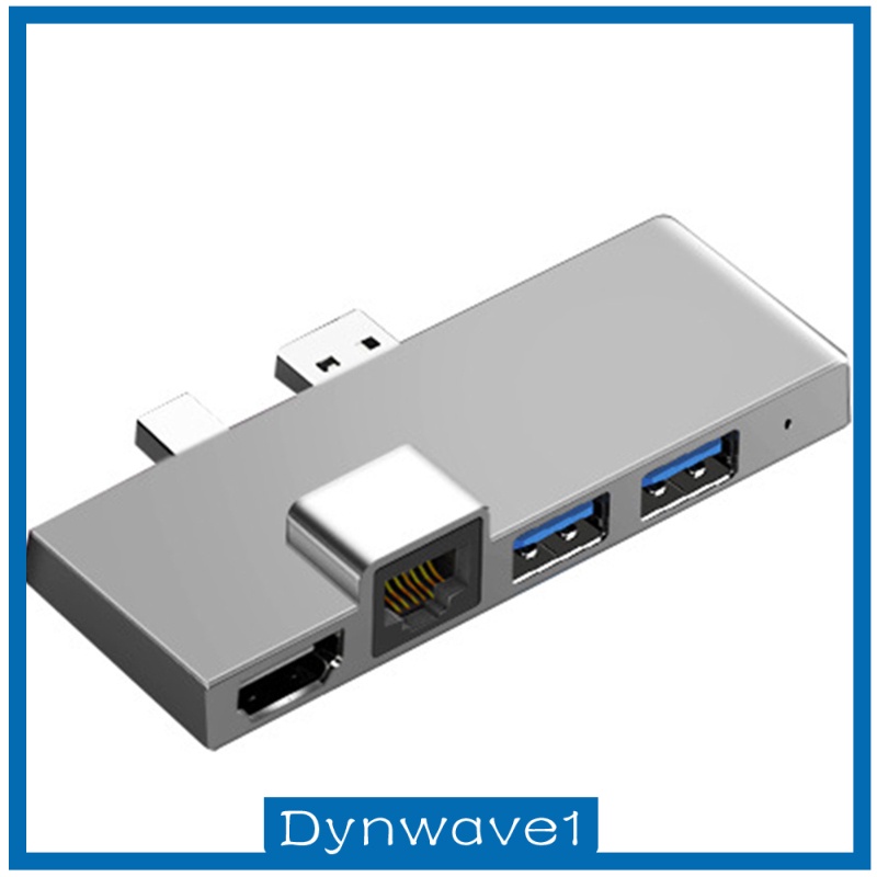 [DYNWAVE1] 6 in 1 Multiport Adapter with 4K HDMI, Ethernet, 2 USB Ports, SD/TF Cards Reader for Surface Pro 4/5/6 HUB Splitter