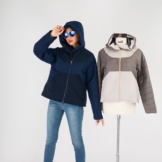 Áo khoác nữ 🍀 freeship 🍀 jacket áo phao nữ trần bông phối da lộn cao cấp ak020