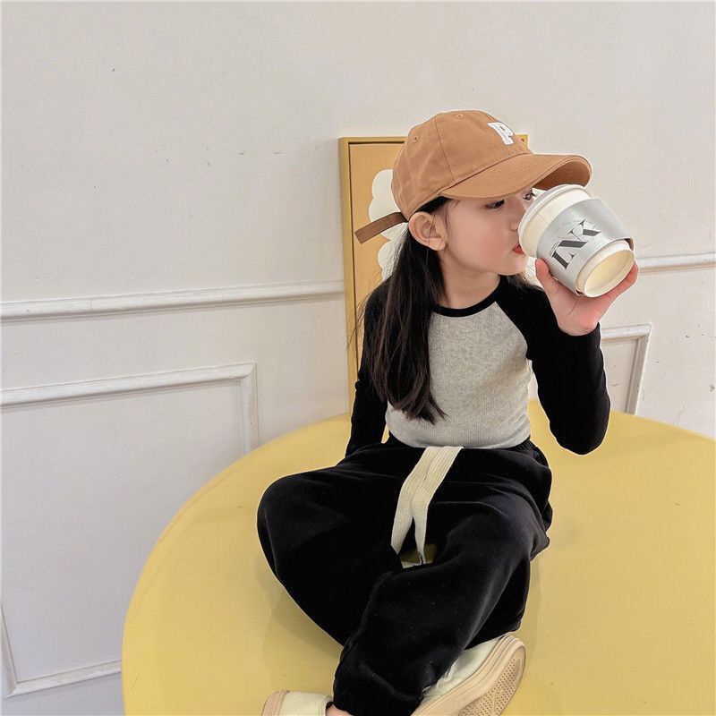 Set Đồ Thể Thao Phối Màu Sắc Tương Phản Chất Liệu Cotton Thời Trang Xuân Thu 2022 Cho Bé Gái