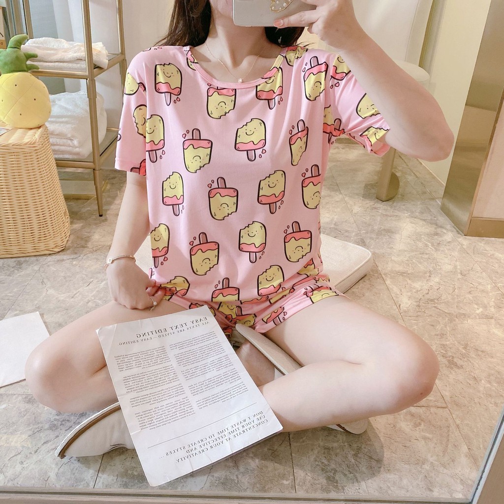 Bộ Mặc Nhà Cộc Polla P502 Kiểu Dáng Hàn Quốc Họa Tiết Siêu Dễ Thương_(SALE SỐC) | BigBuy360 - bigbuy360.vn