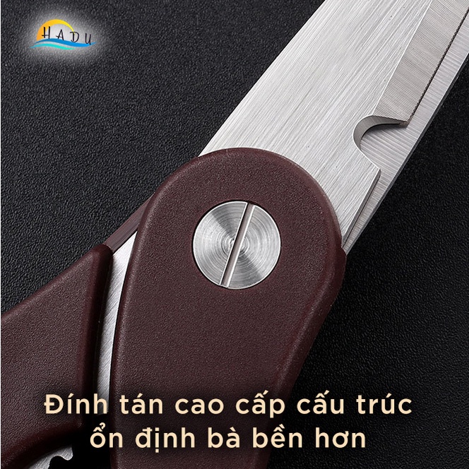 Kéo cắt gà nhà bếp inox độ cứng cao đạt tiêu chuẩn chất lượng Đức, kéo đa năng làm bếp cao cấp tay cầm cao su mềm SSGP