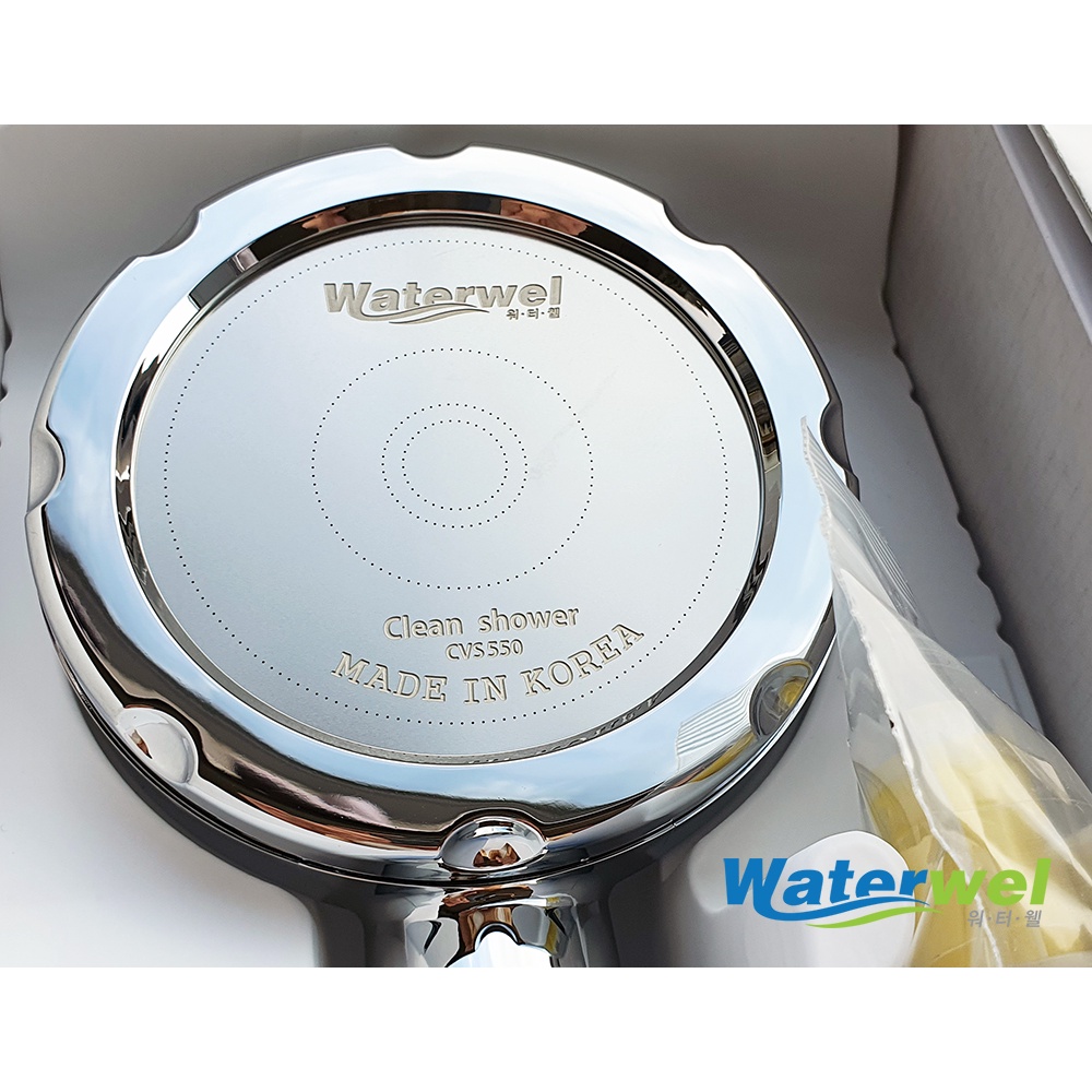 Vòi sen tăng áp lọc nước với Vitamin C Waterwel CVS550 Hàn Quốc - Loại bỏ tạp chất, rỉ sét, clo, đẹp da với hương Chanh