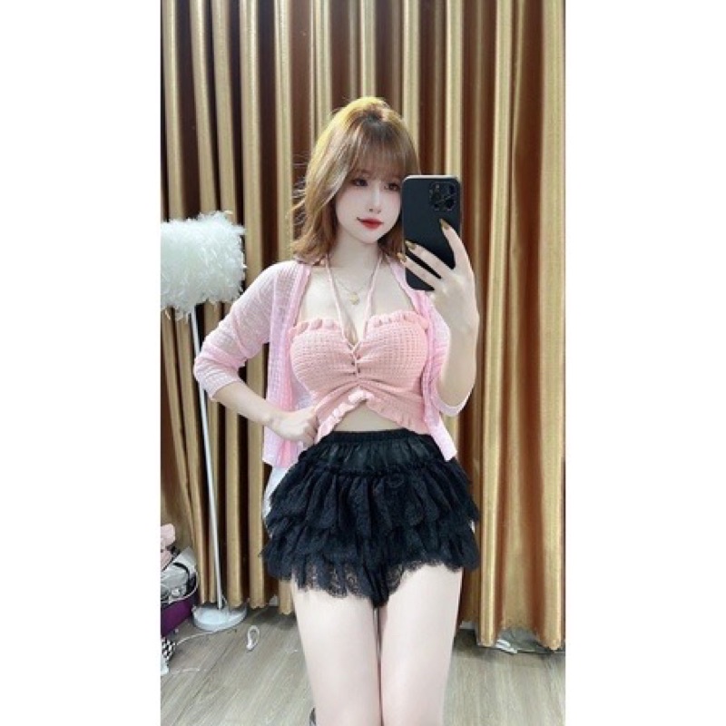 Chân váy ren tầng siêu xinh