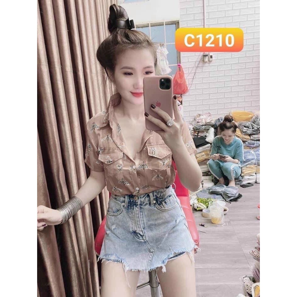 Áo sơ mi con ong toàn áo siêu sang chảnh , chất voan mềm mịn mát