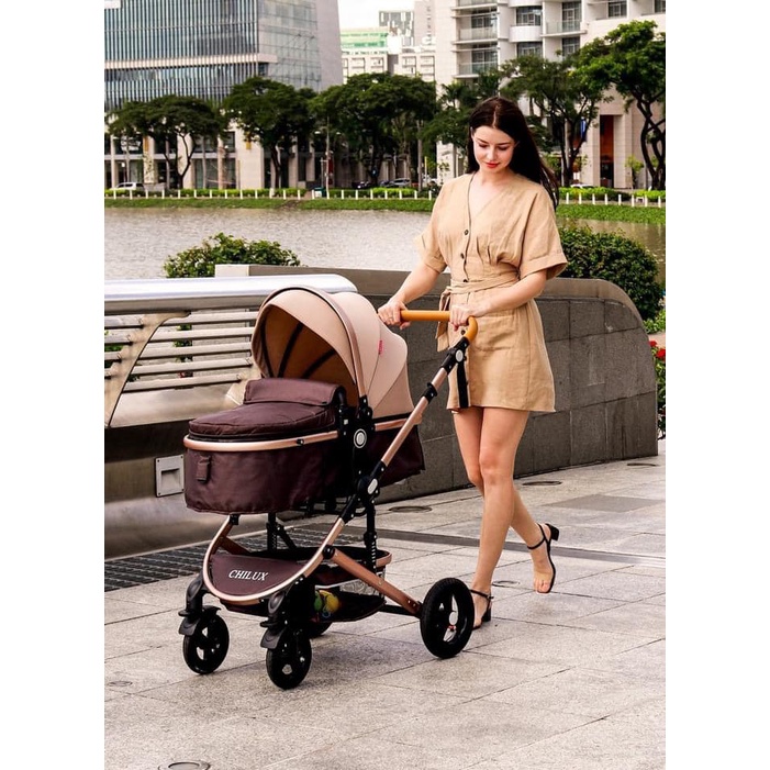 Xe đẩy cho bé Chilux V1.6 - 9 tính năng tiện dụng cho mẹ và bé - có thể gấp gọn